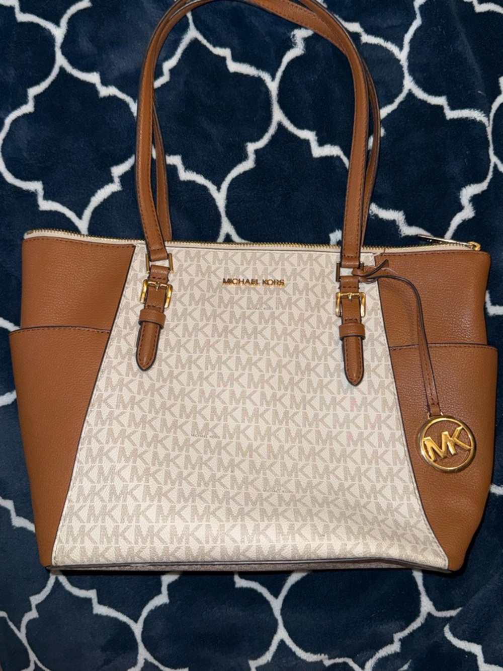 Michael Kors Brown and Cream Signature Tote